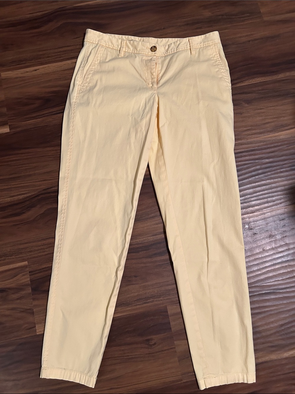 Talbots girlfriend chino Pants - Pretty Pale Yellow Cotton, casual straight leg